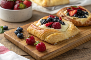 A mouthwatering cream cheese crescent roll breakfast danish