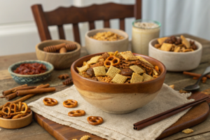 Chex Mix ingredients display