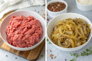 What does onion do to ground beef? Visual comparison.