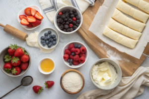 Ingredients for cream cheese crescent roll breakfast danish