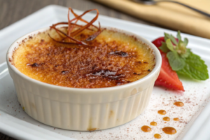  Caramelized sugar crust on crab brulee