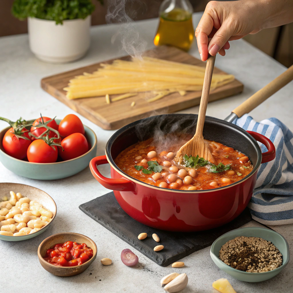 What are the ingredients for pasta fagioli?